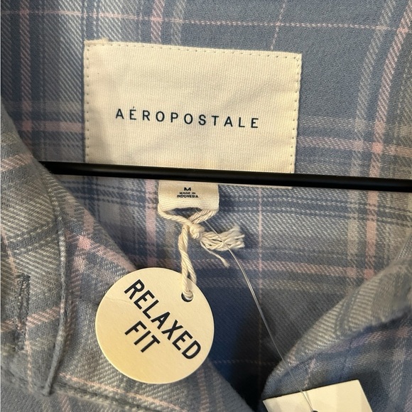 Aeropostale Super Soft Blue Plaid Flannel Short Size M New With Tags - Picture 6 of 14